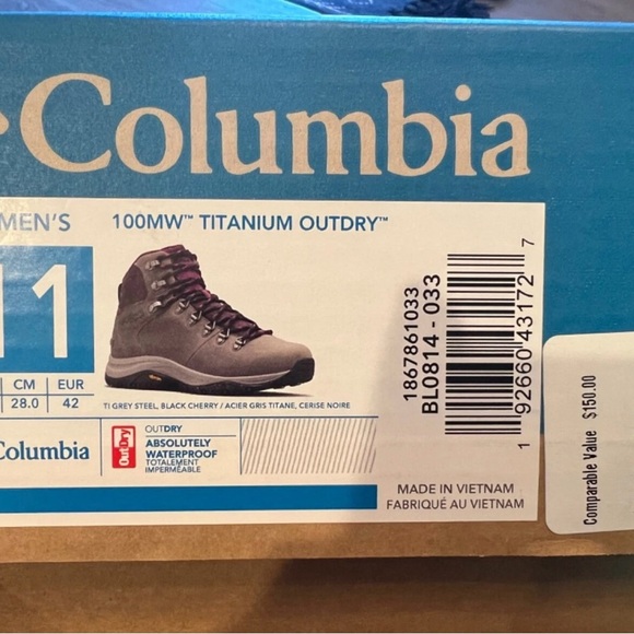 NEW Columbia Titanium Outdry hiking boots, gray, women’s size 11 - Picture 2 of 3